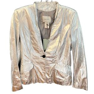 Balmain Silver Leather Jacket